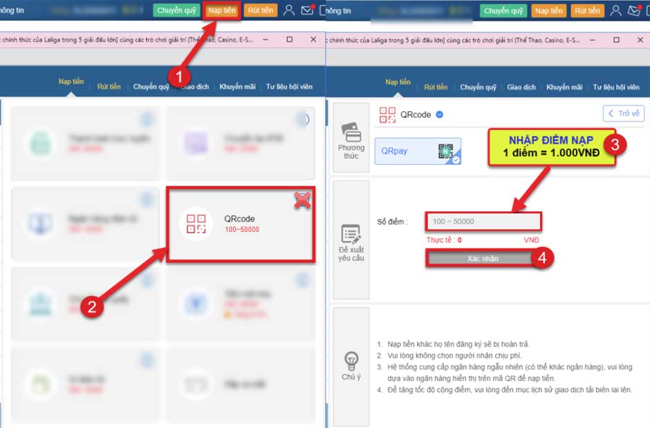 Các hình thức nạp tiền phổ biến tại nhà cái ku bet