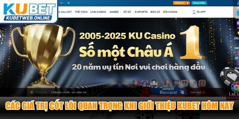 Các giá trị cốt lõi quan trọng khi giới thiệu Kubet hôm nay