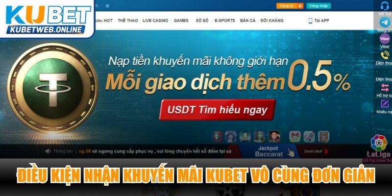Điều kiện nhận khuyến mãi Kubet vô cùng đơn giản và minh bạch